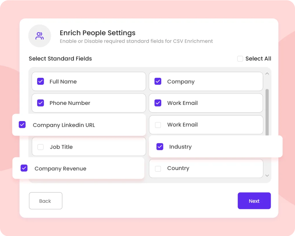 Select Standard Fields